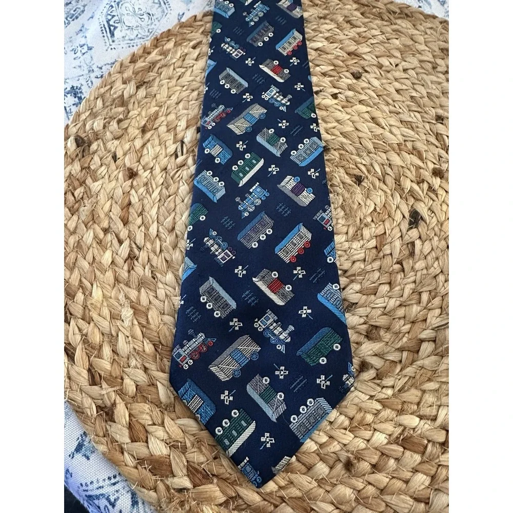 VTG String Beans train pattern Neck Ties - Special Listing